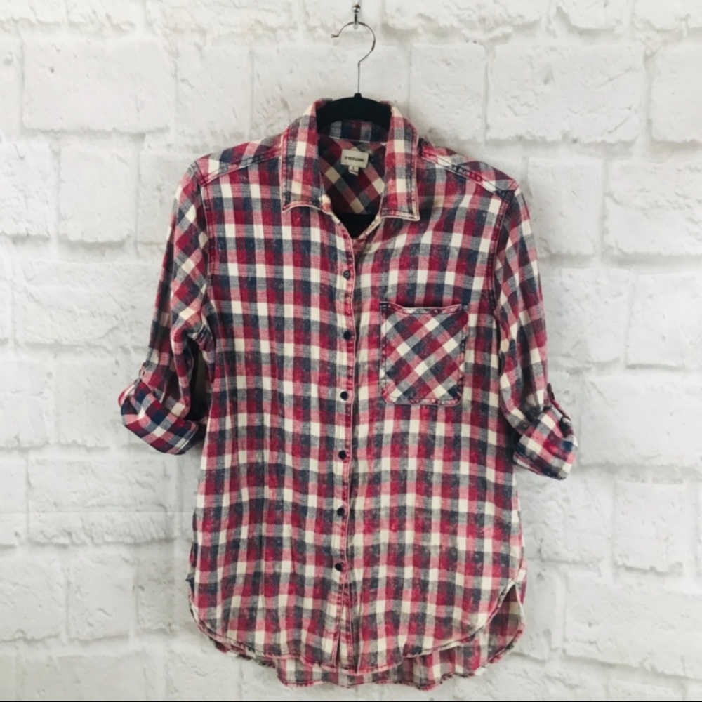 Sneak Peek Plaid Button Up Top